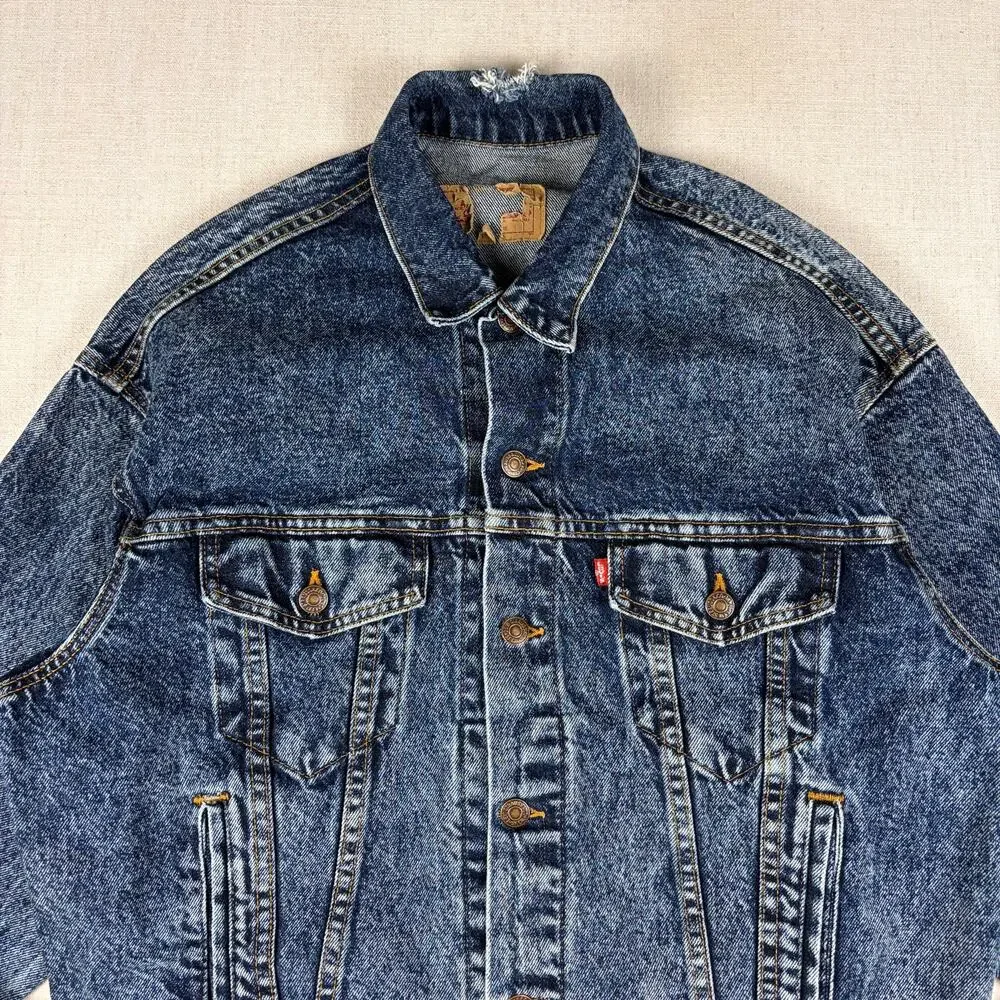 Vintage Levis 80s 70507 0227 USA Made Acid Wash Denim Trucker Jacket Medium